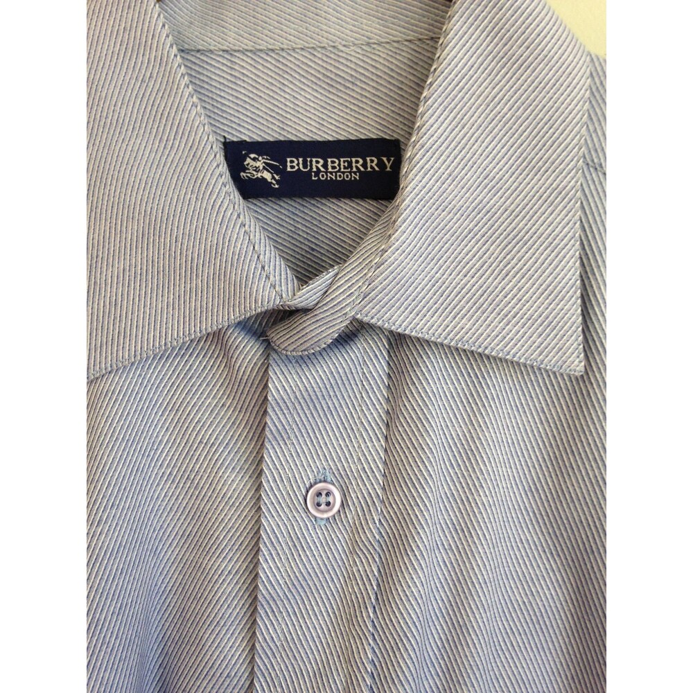 Burberry London Mens Large 42/ 4 Light Blue Long Sleeve Button Front EUC